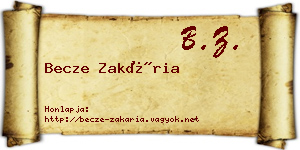 Becze Zakária névjegykártya